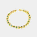 Bracciale in Argento 925 con punti luce verdi BYSIMON - gioiello BySimon