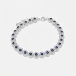 Bracciale in Argento 925 con punti luce blu e trasparenti - BYSIMON gioielli