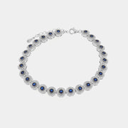 Bracciale in Argento 925 con punti luce blu e trasparenti