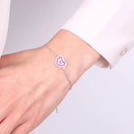Bracciale in Argento 925 con cuore rosso - BYSIMON gioielli