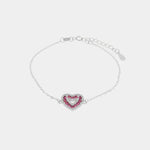 Bracciale in Argento 925 con cuore rosso - BYSIMON gioielli
