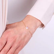 Bracciale in Argento 925 con cuore rosa