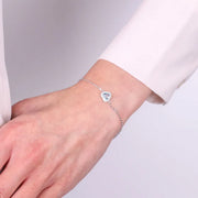 Bracciale in Argento 925 con cuore azzurro