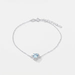 Bracciale in Argento 925 con cuore azzurro - BYSIMON gioielli