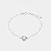 Bracciale in Argento 925 con cuore azzurro
