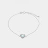 Bracciale in Argento 925 con cuore azzurro