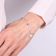 Bracciale in Argento 925 con cuori pendenti