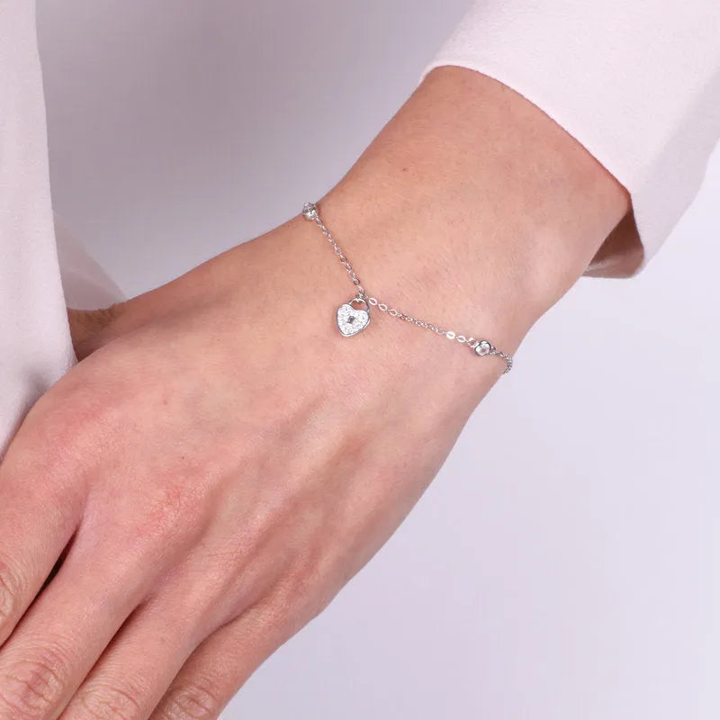 Bracciale in Argento 925 con cuore pendente