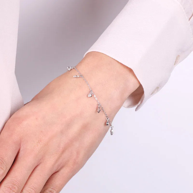 Bracciale in Argento 925 con punti luce pendenti