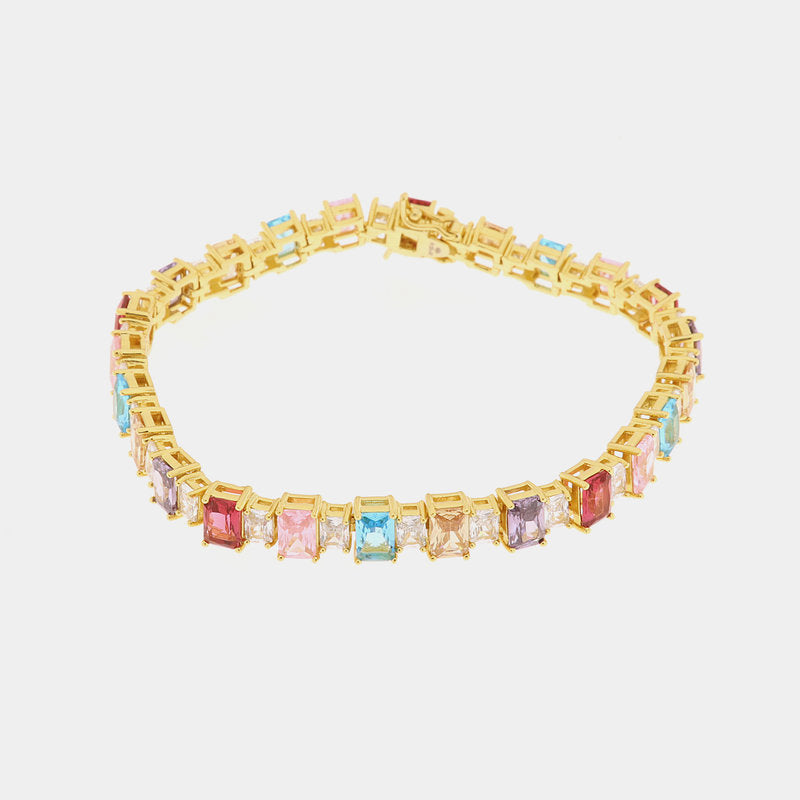 Bracciale in Argento 925 con zirconi colorati - BYSIMON gioielli