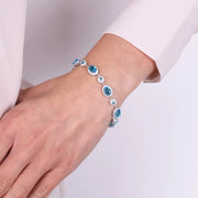 Bracciale in Argento 925 con zirconi azzurri
