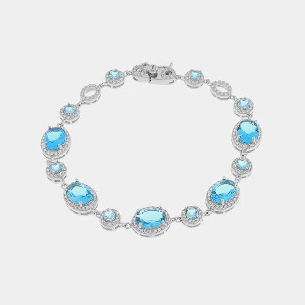 Bracciale in Argento 925 con zirconi azzurri