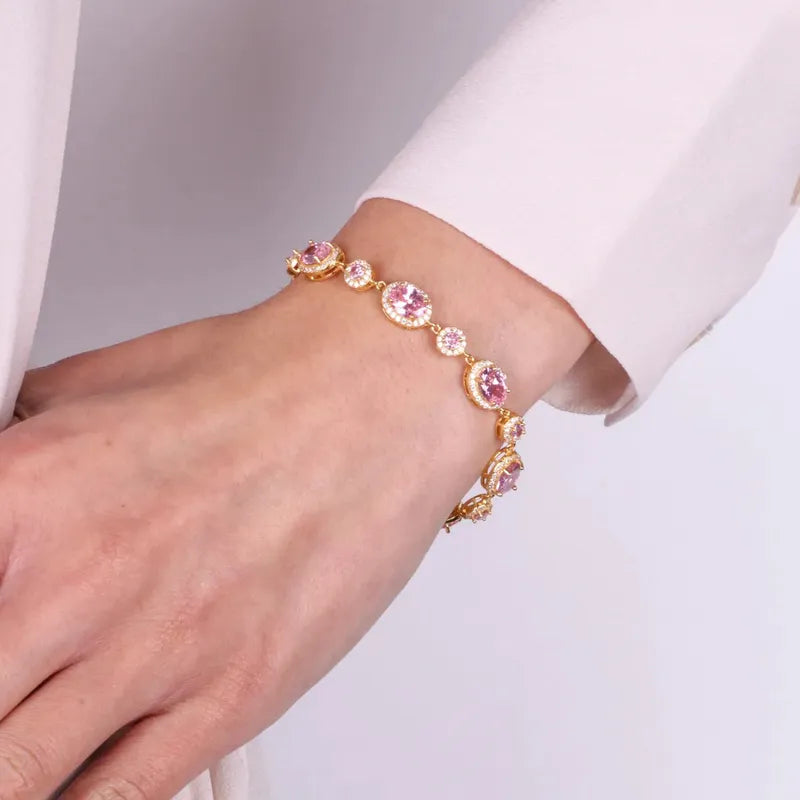 Bracciale in Argento 925 con zirconi rosa