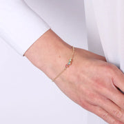 Bracciale in Argento 925 con tre cristalli colorati