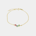 Bracciale in Argento 925 con tre cristalli colorati BYSIMON - gioiello BySimon