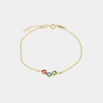 Bracciale in Argento 925 con tre cristalli colorati BYSIMON - gioiello BySimon