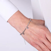 Bracciale in Argento 925 con pepite martellate e stelle pendenti