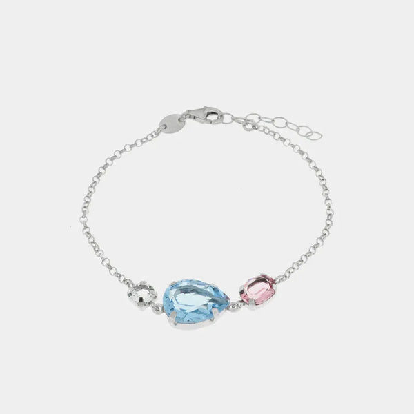 Bracciale in Argento 925 con cristalli colorati - BYSIMON gioielli
