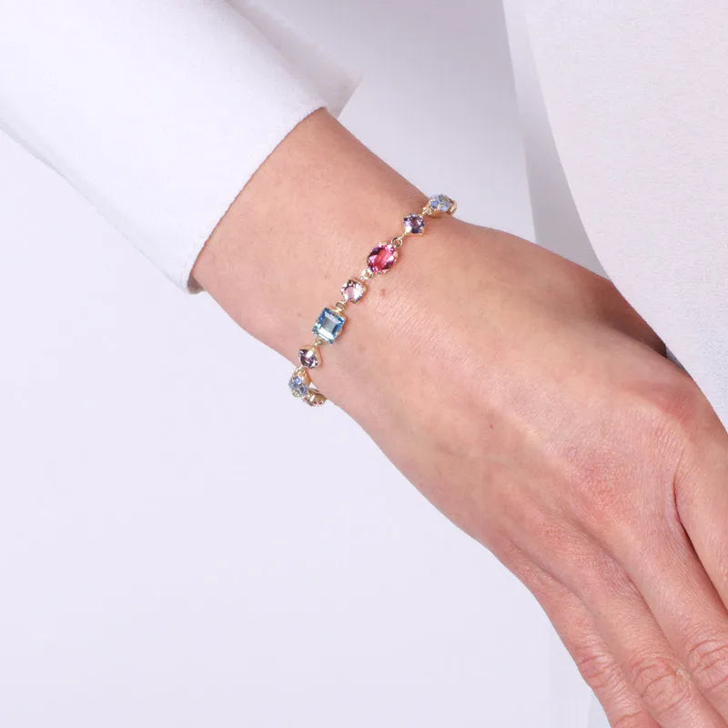 Bracciale in Argento 925 con cristalli colorati