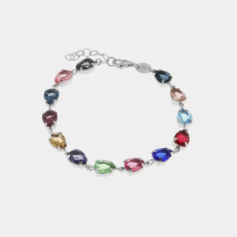 Bracciale in Argento 925 con cristalli colorati - BYSIMON gioielli