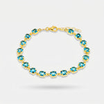 Bracciale in Argento 925 con cristalli azzurri - BYSIMON gioielli