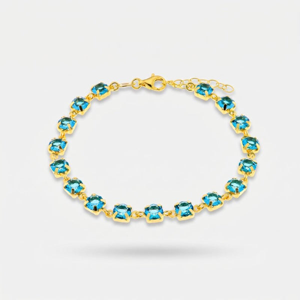 Bracciale in Argento 925 con cristalli azzurri - BYSIMON gioielli