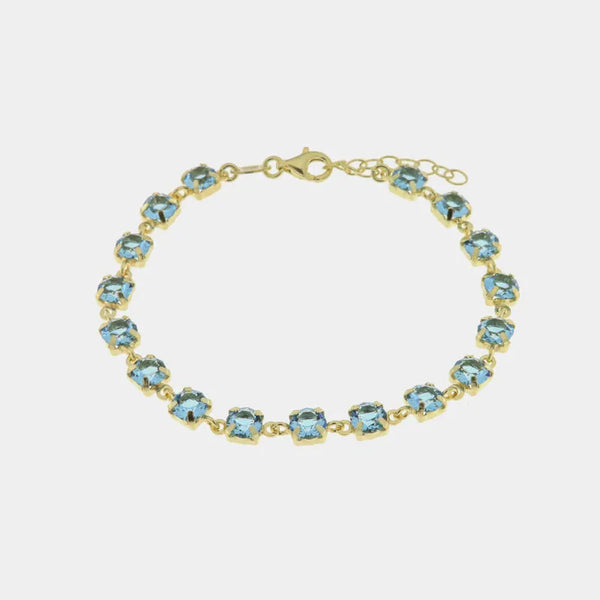 Bracciale in Argento 925 con cristalli azzurri - BYSIMON gioielli