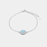Bracciale in Argento 925 con zirconi bianchi e zircone centrale acqua - BYSIMON gioielli