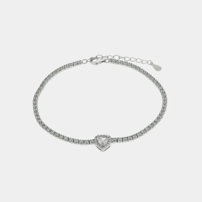 Bracciale in Argento 925 con cuore impreziosito da zirconi BYSIMON - gioiello BySimon