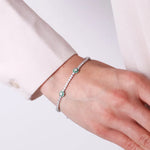 Bracciale in Argento 925 con fiori verdi e zirconi Collezione Barcellona - BYSIMON gioielli