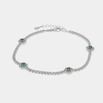 Bracciale in Argento 925 con fiori verdi e zirconi Collezione Barcellona - BYSIMON gioielli