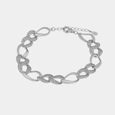 Bracciale in Argento 925 con catene impreziosite da zirconi Collezione Barcellona - BYSIMON gioielli