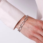 Bracciale in Argento 925 con catene impreziosite da zirconi Collezione Barcellona - BYSIMON gioielli