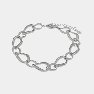 Bracciale in Argento 925 con catene impreziosite da zirconi Collezione Barcellona - BYSIMON gioielli