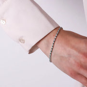 Bracciale in Argento 925 con zirconi verdi e trasparenti