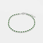 Bracciale in Argento 925 con zirconi verdi e trasparenti - BYSIMON gioielli