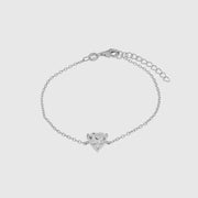 Bracciale in Argento 925 con cuore trasparente