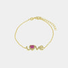 Bracciale in Argento 925 con scritta LOVE e cuore rosa