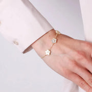 Bracciale in Argento 925 con fiori in madreperla