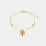 Bracciale in Argento 925 con campanella rosa Capri e zirconi