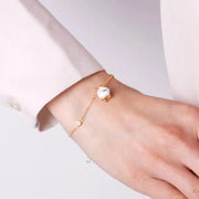 Bracciale in Argento 925 con campanella bianca Capri e zirconi