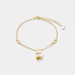 Bracciale in Argento 925 con campanella bianca Capri e zirconi