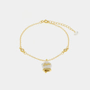 Bracciale in Argento 925 con campanella bianca Capri e zirconi