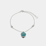 Bracciale in Argento 925 con campanella Capri azzurra e zirconi