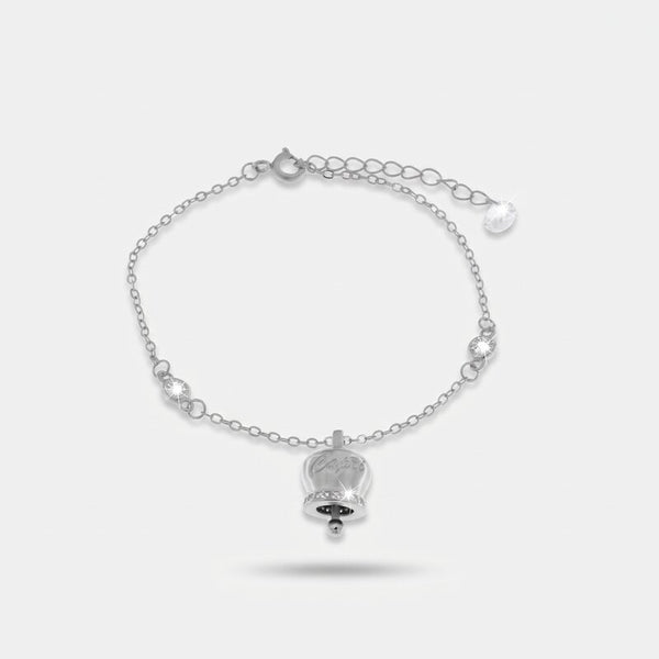 Bracciale in Argento 925 con campanella Capri e zirconi