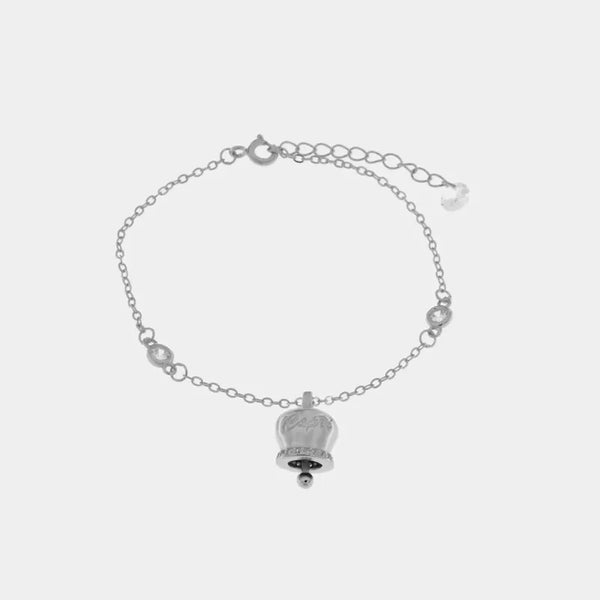 Bracciale in Argento 925 con campanella Capri e zirconi