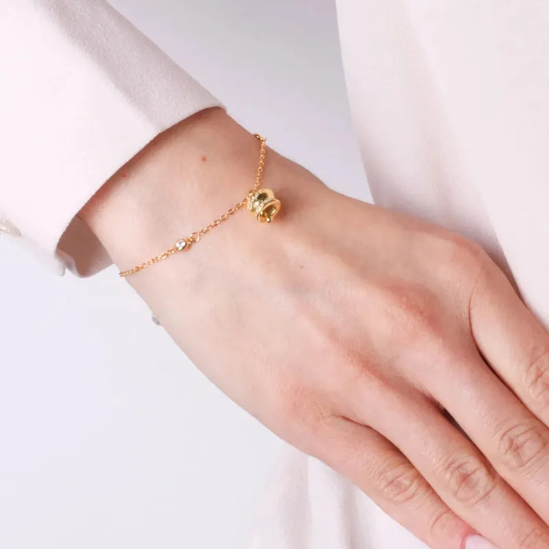 Bracciale in Argento 925 con campanella Capri e zirconi