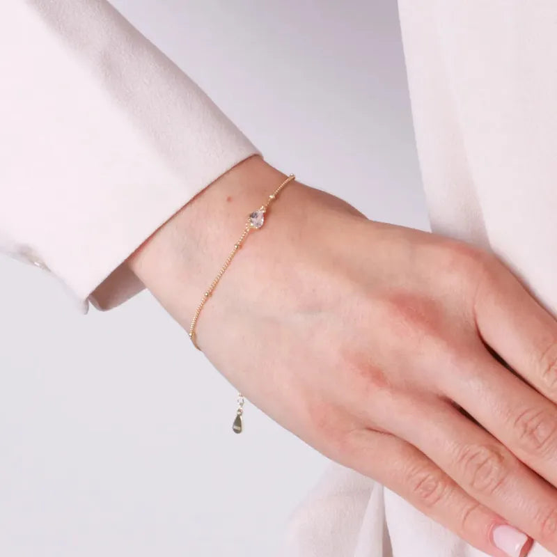 Bracciale in Argento 925 con punto luce a forma di cuore