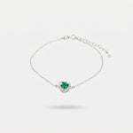 Bracciale in Argento 925 con cuore verde - BYSIMON gioielli