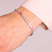 Bracciale in Argento 925  tennis impreziosito da curicini multicolor